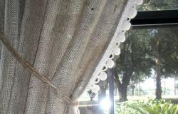 Занавески и шторы из мешковины фото в интерьере